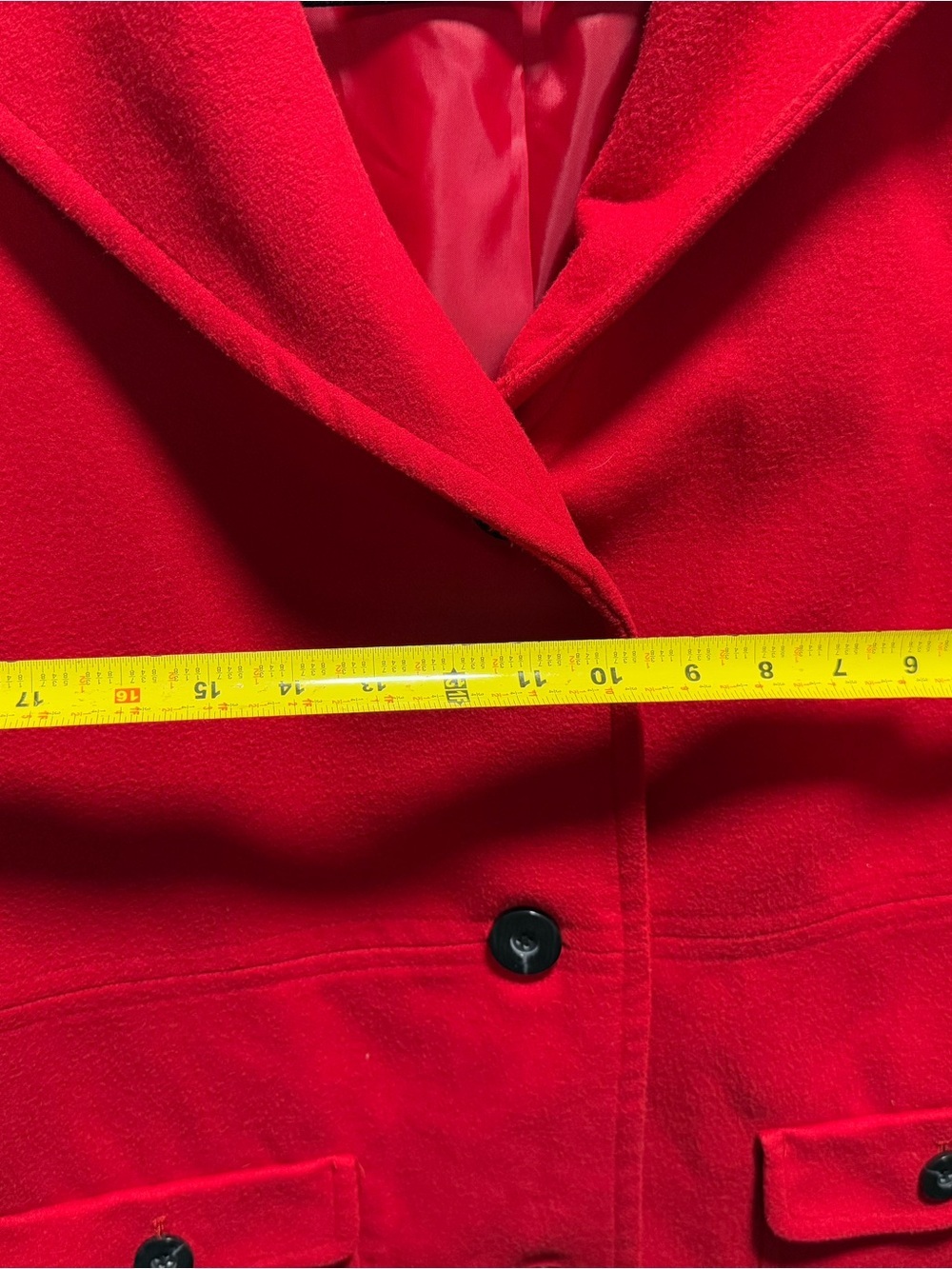 JM Collection Red Shawl-Collar Button Pea Coat size XL - Picture 4 of 5
